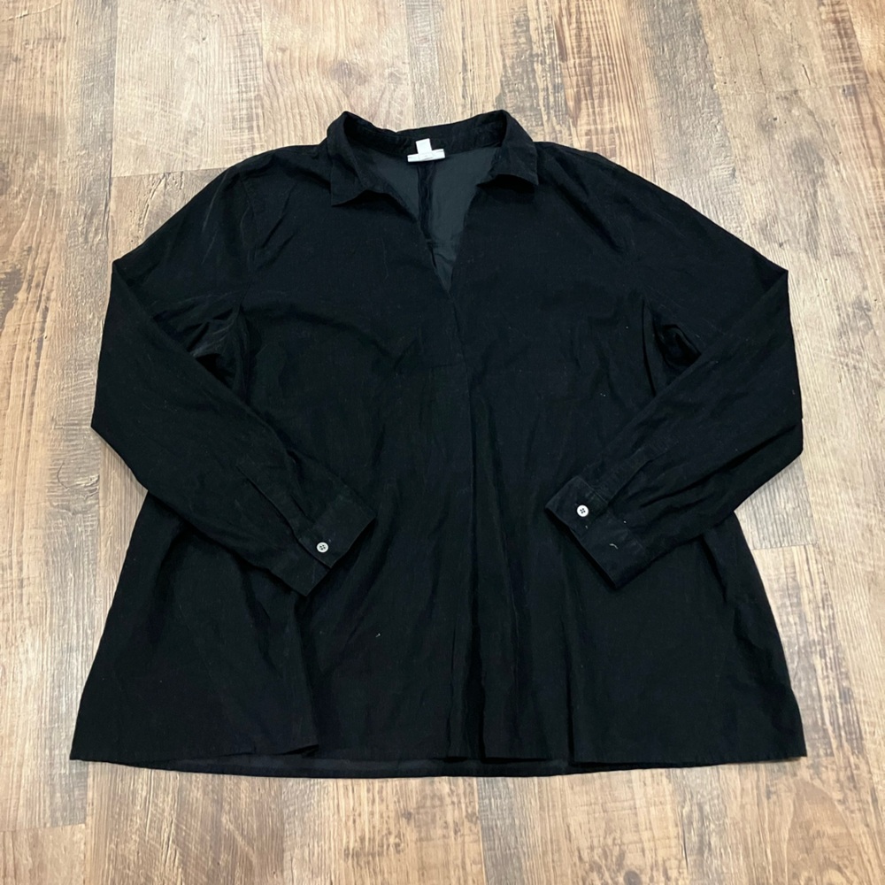 J. Jill Black Corduroy Shirt - Picture 1 of 7